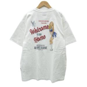 Tシャツ カットソー XL 白 ホワイト 半袖 クルーネック バックプリント /SM49 ECD001