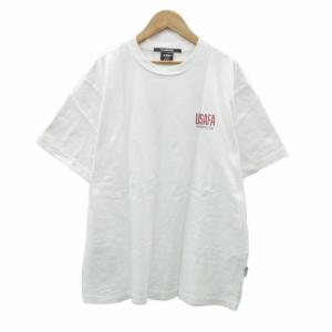 Tシャツ カットソー XL 白 ホワイト 半袖 クルーネック バックプリント 