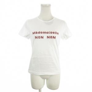 Tシャツ カットソー ラウンドネック 半袖 M 白 ホワイト ロゴプリント /MN15 ECD001