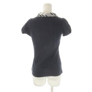BURBERRY BLUE LABEL カットソー 半袖 タイ ノバチェック 38 紺 ネイビー /CK35 ECD001