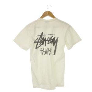 STUSSY HAWAII Tシャツ 半袖 クルーネック 丸首 ロゴ S 白 ホワイト /CK17 ECD001