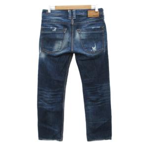 DIESEL TIMMEN デニムパンツ ジーンズ ストレート W31 L30 紺 ダメージ加工 ボタンフライ /HO11