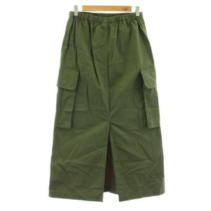 Spick&Span 23AW カーゴポケットIラインスカート ロング マキシ ジップフライ 38 カーキ 23060200304230