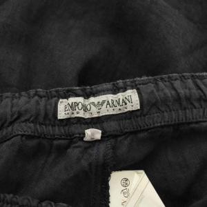 EMPORIO ARMANI イージーパンツ ワイド 麻 リネン 44 グレー 757907 /KU ECD001