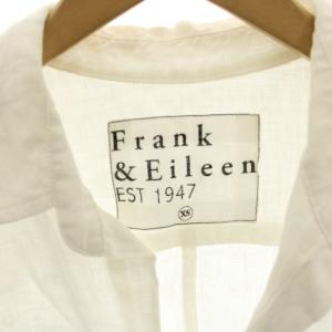 Frank&Eileen フランクアンドアイリーン オープンカラーシャツ ブラウス 長袖 シアー 麻 リネン XS 白 ホワイト 311070128-1110