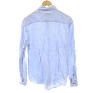 EPOCA UOMO カジュアルシャツ 麻 リネン 長袖 46 青 ブルー M1M08-356-27 /HN ECD001