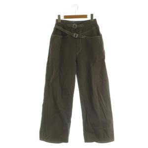 WAIST BUCKLE WIDE PANTS ワイドパンツ ハイウエスト M グレー /MY OS ECD001