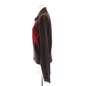 DIESEL カットソー ジップアップ 長袖 ストレッチ ウール混 S 茶 ブラウン /BB ECC001