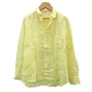 シャツ ブラウス スキッパーカラー 麻 リネン 0 S 黄 長袖 /SY26 ECC001