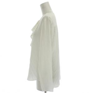 theory luxe カットソー ブラウス 38 オフホワイト 長袖 フリル ラウンドネック /GG ECD001