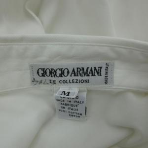 GIORGIO ARMANI Yシャツ ワイシャツ M 白 ホワイト 長袖 無地 /YS56 ECD001