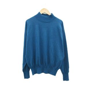 ニット カットソー カシミヤ シルク混 38 青 ブルー /HO47 ECD001