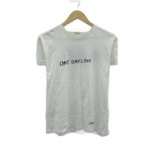 Tシャツ カットソー M オフホワイト プリント ラウンドネック 半袖 /HO5 ECD001