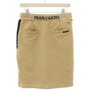 PEARLY GATES ゴルフウェア スウェットスカート ひざ丈 タイト イージー ウエストゴム レオパード柄 ヒョウ柄 2 ベージュ