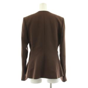 Theory CLASSIC CREPE LINDRAYIA ノーカラージャケット トッパー 2 茶 ブラウン 01-0304104