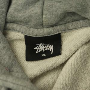 STUSSY スウェットパーカー 長袖 ロゴ刺繍 プルオーバー XL グレー /MY OS ECD001