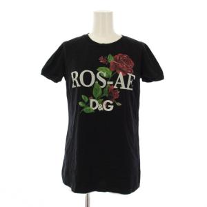 Tシャツ カットソー 半袖 クルーネック プリント 40 黒 /BM ECD001