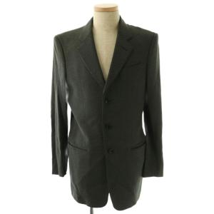 ARMANI COLLEZIONI スーツ セットアップ テーラードジャケット シングル パンツ スラックス ストライプ ウール 46 グレー