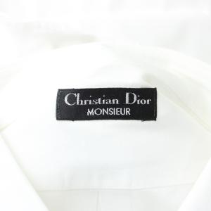 Christian Dior ワイシャツ 白 ホワイト 長袖 ボタンダウン /GG ECD001