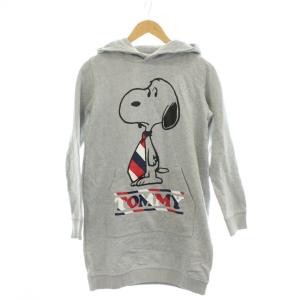 ピーナッツ PEANUTS トミーヒルフィガー TOMMY HILFIGER パーカー M グレー スヌーピー