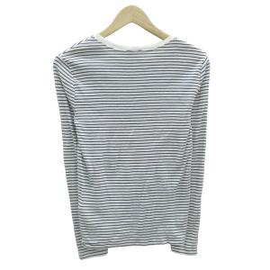 POLO RALPH LAUREN カットソー M オフホワイト 紺 ネイビー ボーダー柄 ラウンドネック 長袖 /HO68 ECD001