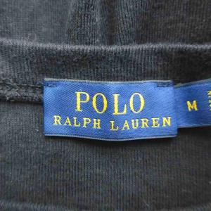 POLO RALPH LAUREN Tシャツ カットソー M 黒 ブラック ラウンドネック 長袖 ロゴ刺繍 /HO9 ECD001