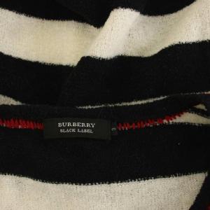 BURBERRY BLACK LABEL セーター ニット Vネック ボーダー 長袖 3 黒 白 /YM ECD001