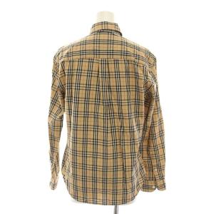 BURBERRY LONDON シャツ ブラウス ノバチェック 長袖 M ベージュ 黒 赤 /YM ECD001