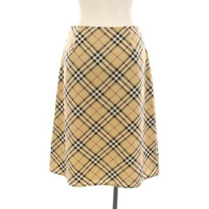 BURBERRY LONDON 台形スカート ひざ丈 ノバチェック L ベージュ 黒 赤 /YM ECD001