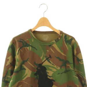 POLO RALPH LAUREN Tシャツ 170/92A カーキ カモフラージュ柄 ビックロゴ クルーネック 長袖 710795602001