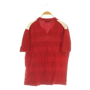 BURBERRY BLACK LABEL ボーダーポロシャツ 半袖 3 レッド /MY OS ECD001
