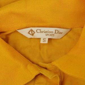 Christian Dior SPORTS 長袖ポロシャツ ロゴ刺繍 シルク混 ヴィンテージ S イエロー /MY OS ECD001