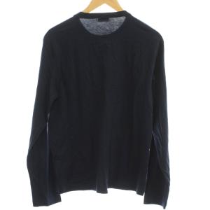 EMPORIO ARMANI Tシャツ カットソー M 紺 ネイビー 長袖 ラウンドネック ロゴプリント /GG ECD001