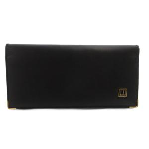 長財布 ウォレット 黒 ブラック 無地 ゴールド金具 ロゴプレート /MX ECD001