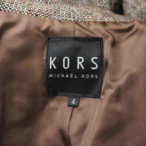 MICHAEL KORS ツイードジャケット 上着 4 ブラウン ジップアップ /GG ECD001