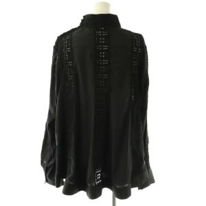 sacai luck ブラウス シャツ プルオーバー モックネック レース ハート柄 ブラック /CX ECD001