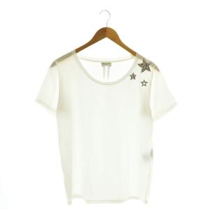 Tシャツ カットソー ビジュー L ホワイト /DF ECD001