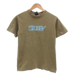 オールド OLD USA製 Tシャツ カットソー S カーキ 半袖 ロゴプリント 無地 ECD001 /MG