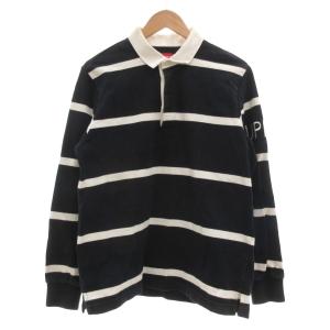 16AW Striped Rugby ラガーシャツ M ブラック