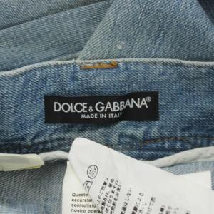 DOLCE&GABBANA 17LOOSE デニムパンツ ジーンズ ジーパン Gパン ジッパーフライ ダメージ加工 46 水色 ライトブルー