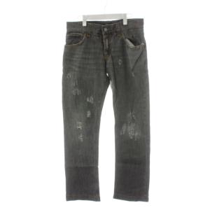 デニムパンツ ジーンズ ジーパン Gパン ジッパーフライ ダメージ加工 48 グレー G3015D G8006