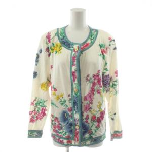 FASHION カーディガン 花柄 コットン L ピンク 青 ブルー 白 ホワイト 0339103 /AN86