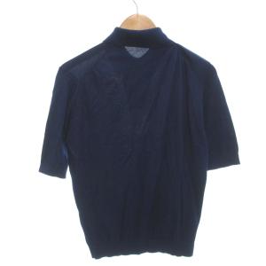 JOHN SMEDLEY ニットポロシャツ 半袖 無地 S 紺 ネイビー /YJ ECA001