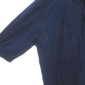 JOHN SMEDLEY ニットポロシャツ 半袖 無地 S 紺 ネイビー /YJ ECA001