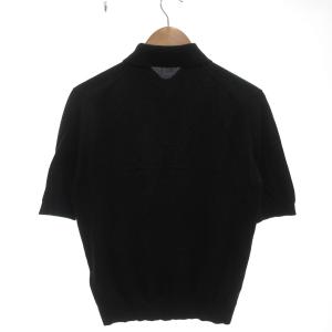 JOHN SMEDLEY ニットポロシャツ 半袖 無地 S 黒 ブラック /YJ ECA001