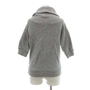 Yohji Yamamoto ニット セーター ウール 2 グレー 無地 オフタートルネック 七分袖 ショート ハーフ丈 /ML ECA001