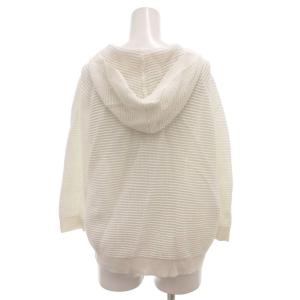 LAURA ASHLEY カーディガン 38 白 ホワイト フード付き 七分袖 /SX GY58