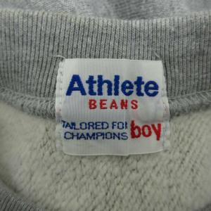 BEAMS BOY スウェット トレーナー 半袖 グレー ラウンドネック ロゴプリント /MA4 ECA001