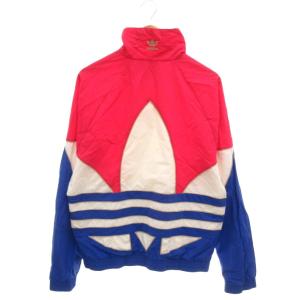 adidas Originals ビッグトレイフォル ナイロンジャケット ブルゾン 0 ピンク 青 ブルー GE6224 /JS ECA001