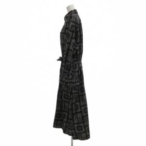Engineered Garments シャツワンピース  1 ロング丈 バンダナプリント アシンメトリー 黒 ブラック /ML ECA001